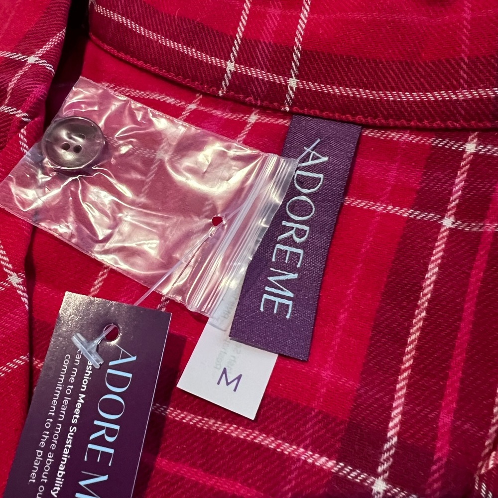 NEW Adore Me Cecelia Plaid pajama set. Size medium. Retails $50 - Picture 3 of 4